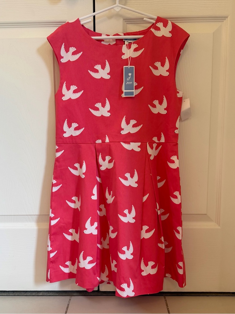 NWT Jacadi Paris Dress with White Birds size 12
